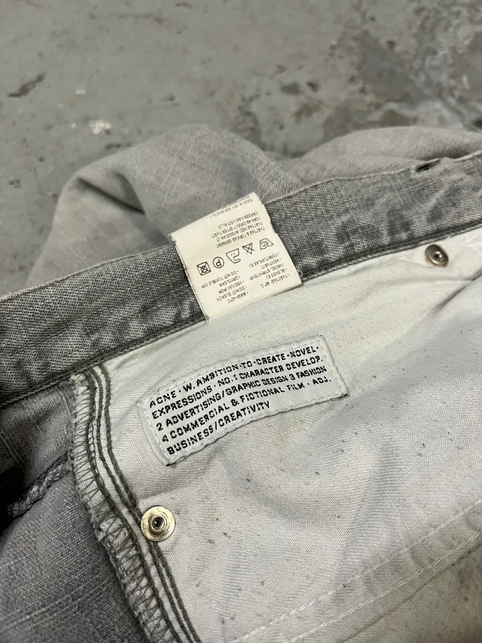 2000s Acne Studios Max Clay Grey Slim Riped Denim Jeans (M) LnJRFEZ 12