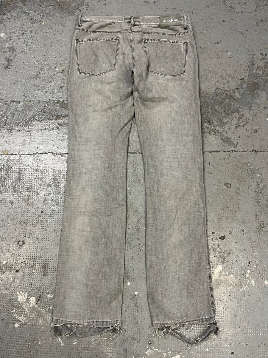 2000s Acne Studios Max Clay Grey Slim Riped Denim Jeans (M) LnJRFEZ 2