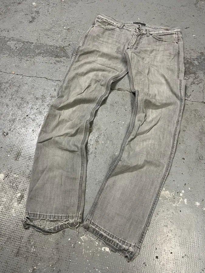2000s Acne Studios Max Clay Grey Slim Riped Denim Jeans (M) LnJRFEZ 4