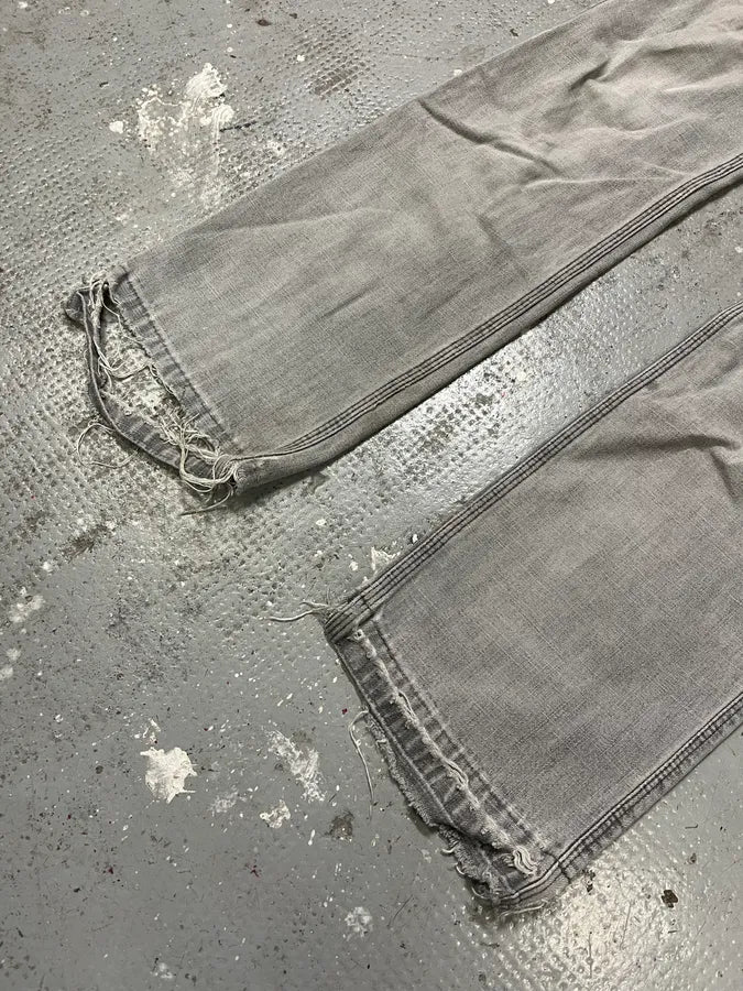 2000s Acne Studios Max Clay Grey Slim Riped Denim Jeans (M) LnJRFEZ 6