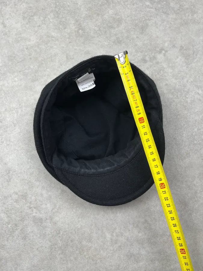 2000s Agnes B Black Wool Officer Hat hGlELue 9