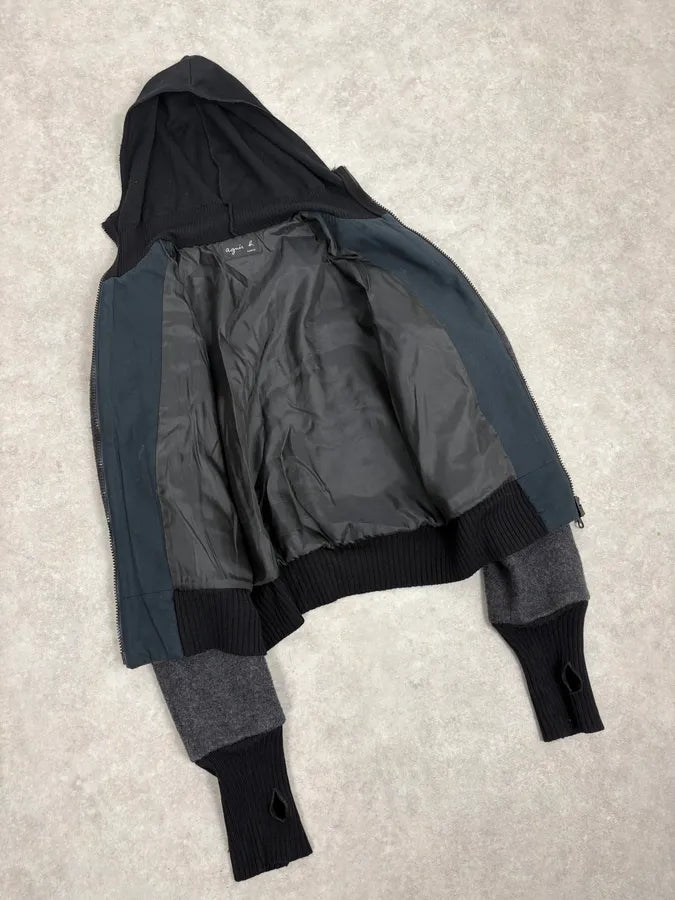 2000s Agnes B Dark Grey Wool & Cashmere Signature Jacket DldGrgj 6