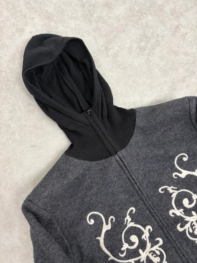 2000s Agnes B Dark Grey Wool & Cashmere Signature Jacket DldGrgj 4