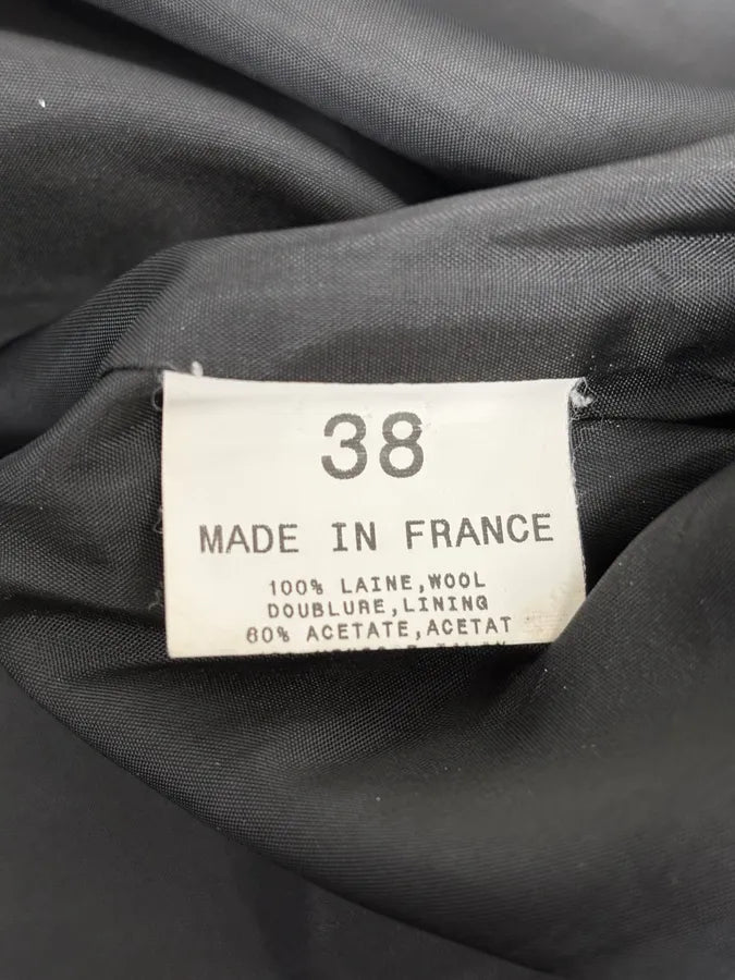 2000s Agnes B Dark Grey Wool & Cashmere Signature Jacket DldGrgj 10
