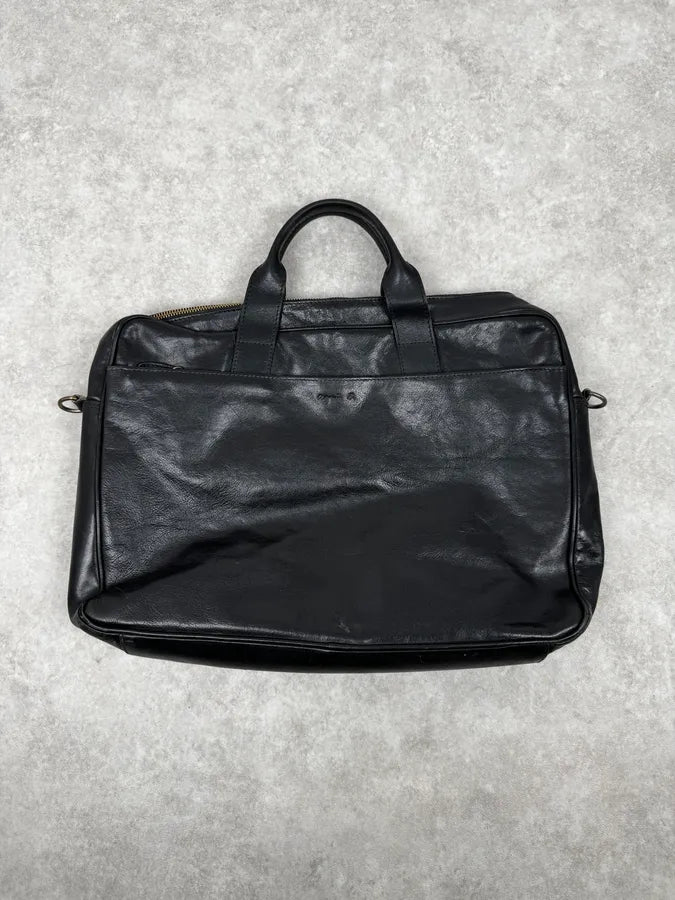 2000s Agnès B Black Leather Shoulder Bag BdnUanQ 3