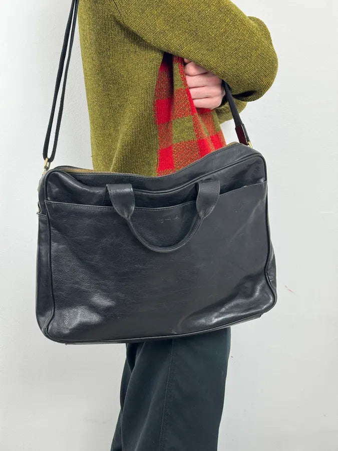2000s Agnès B Black Leather Shoulder Bag BdnUanQ 0