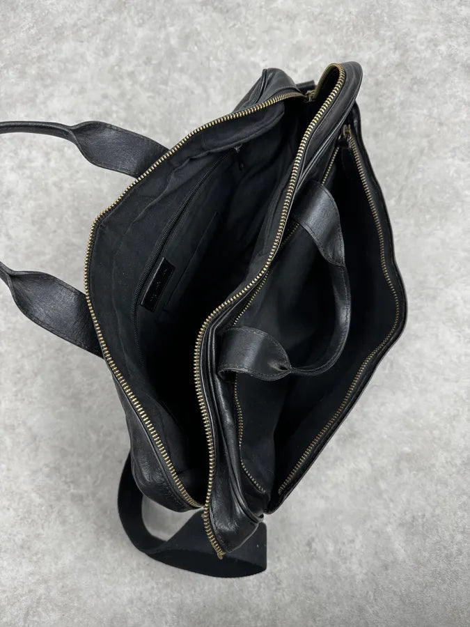 2000s Agnès B Black Leather Shoulder Bag BdnUanQ 7
