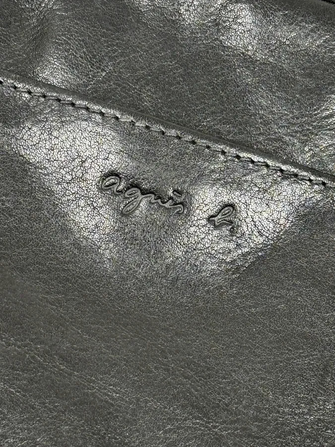 2000s Agnès B Black Leather Shoulder Bag BdnUanQ 5