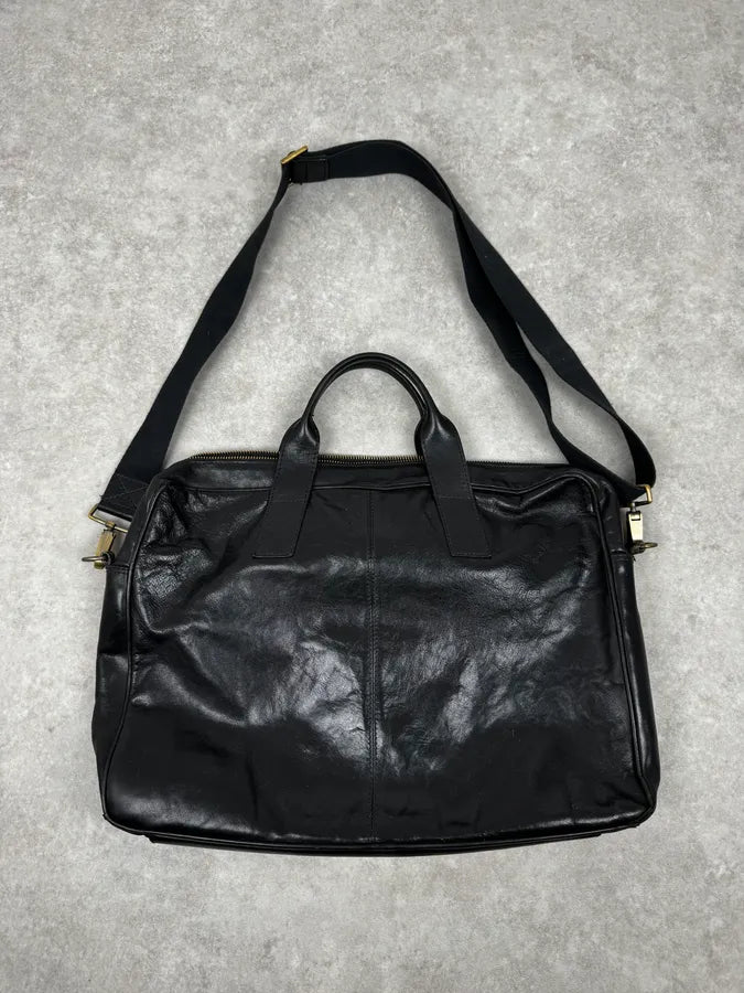 2000s Agnès B Black Leather Shoulder Bag BdnUanQ 4