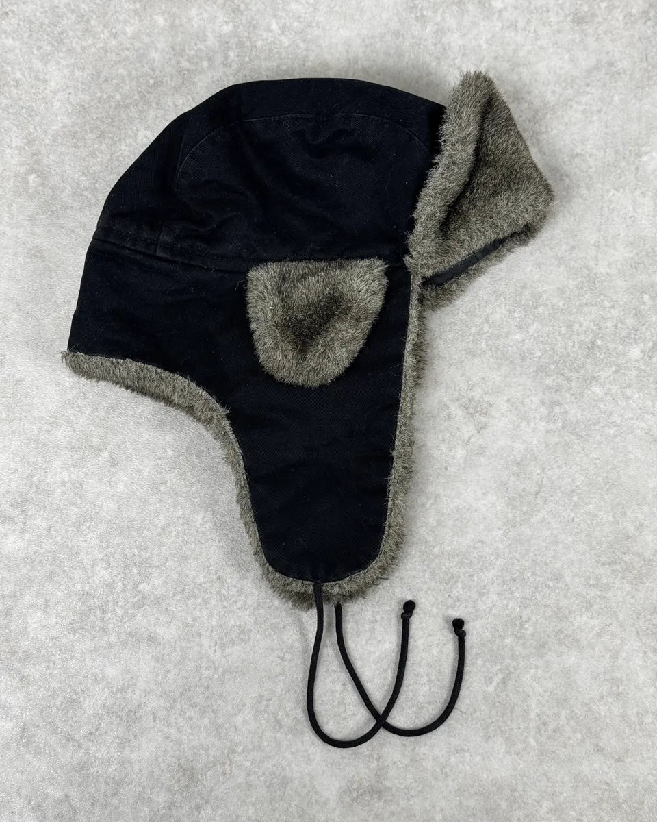 2000s Agnès B Black Fur Lined Chapka Hat yfHyWnr 0