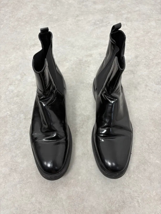 2000s Alexander Mcqueen Black Leather Ankle Boots CzQSQUf 1