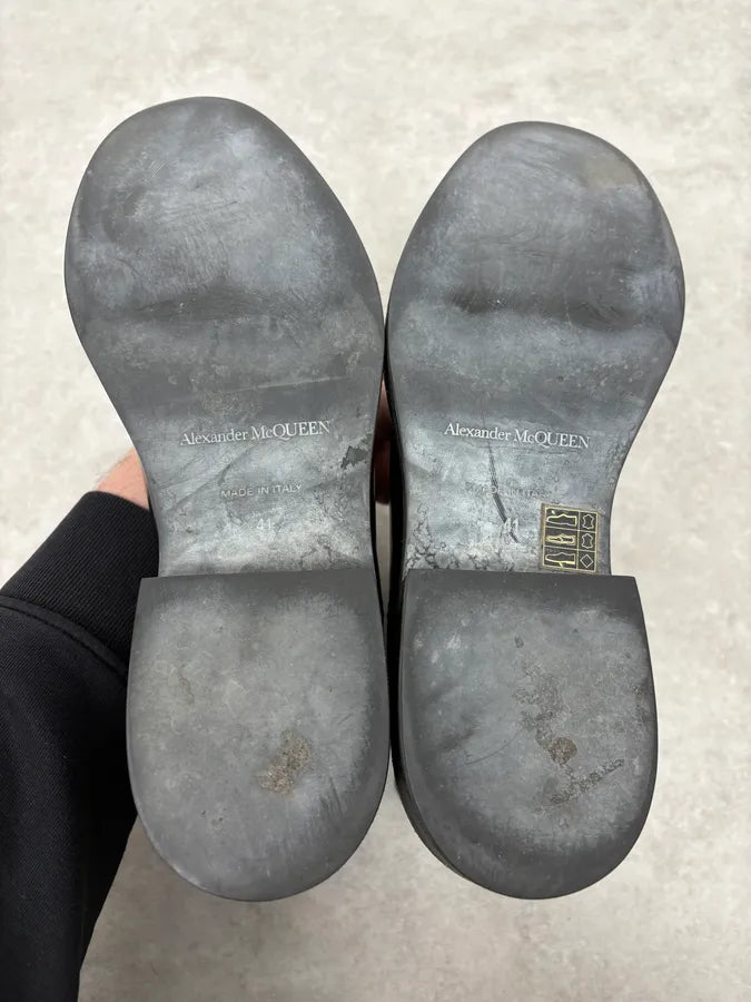 2000s Alexander Mcqueen Black Leather Ankle Boots CzQSQUf 7