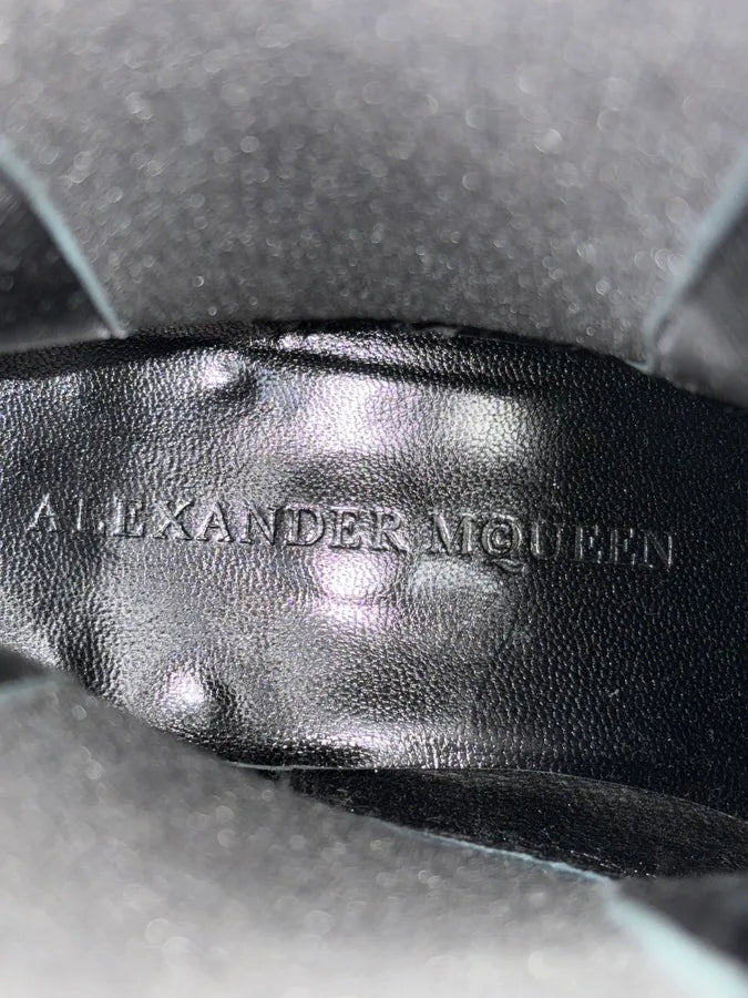 2000s Alexander Mcqueen Black Leather Ankle Boots CzQSQUf 9
