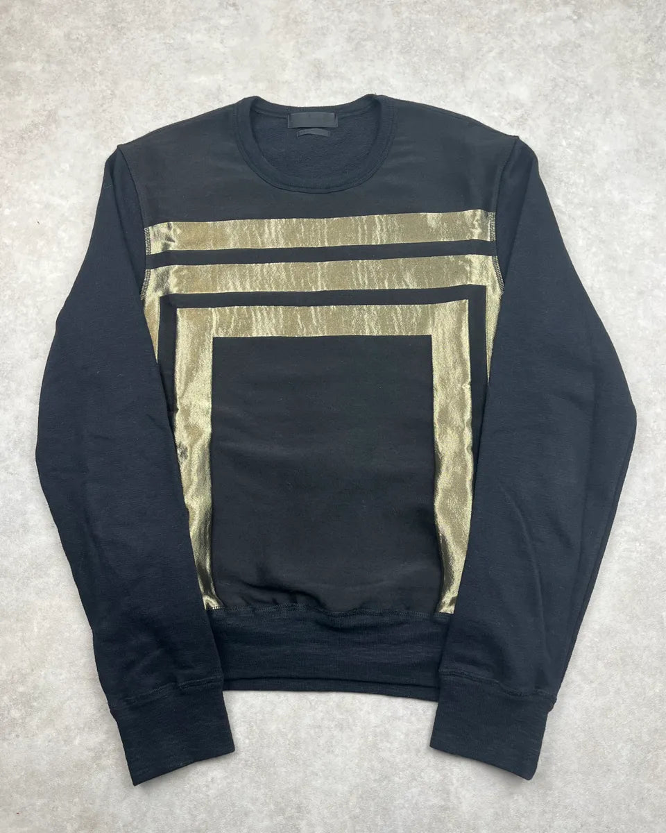 SS2014 Alexander McQueen Black Metallic Stripe Sweater bitcPec 0