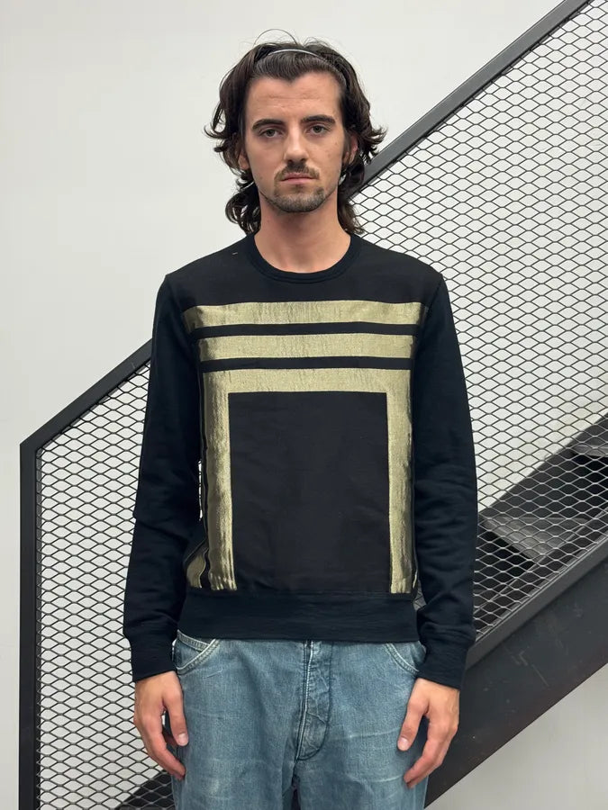 SS2014 Alexander McQueen Black Metallic Stripe Sweater bitcPec 1