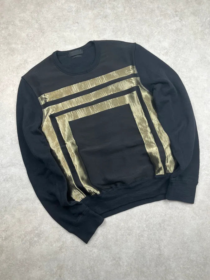 SS2014 Alexander McQueen Black Metallic Stripe Sweater bitcPec 4