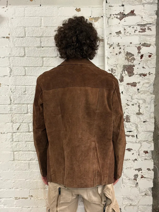 2000s Alexander McQueen Brown Multi-Pocket Suede Leather Jacket hADpXcf 2