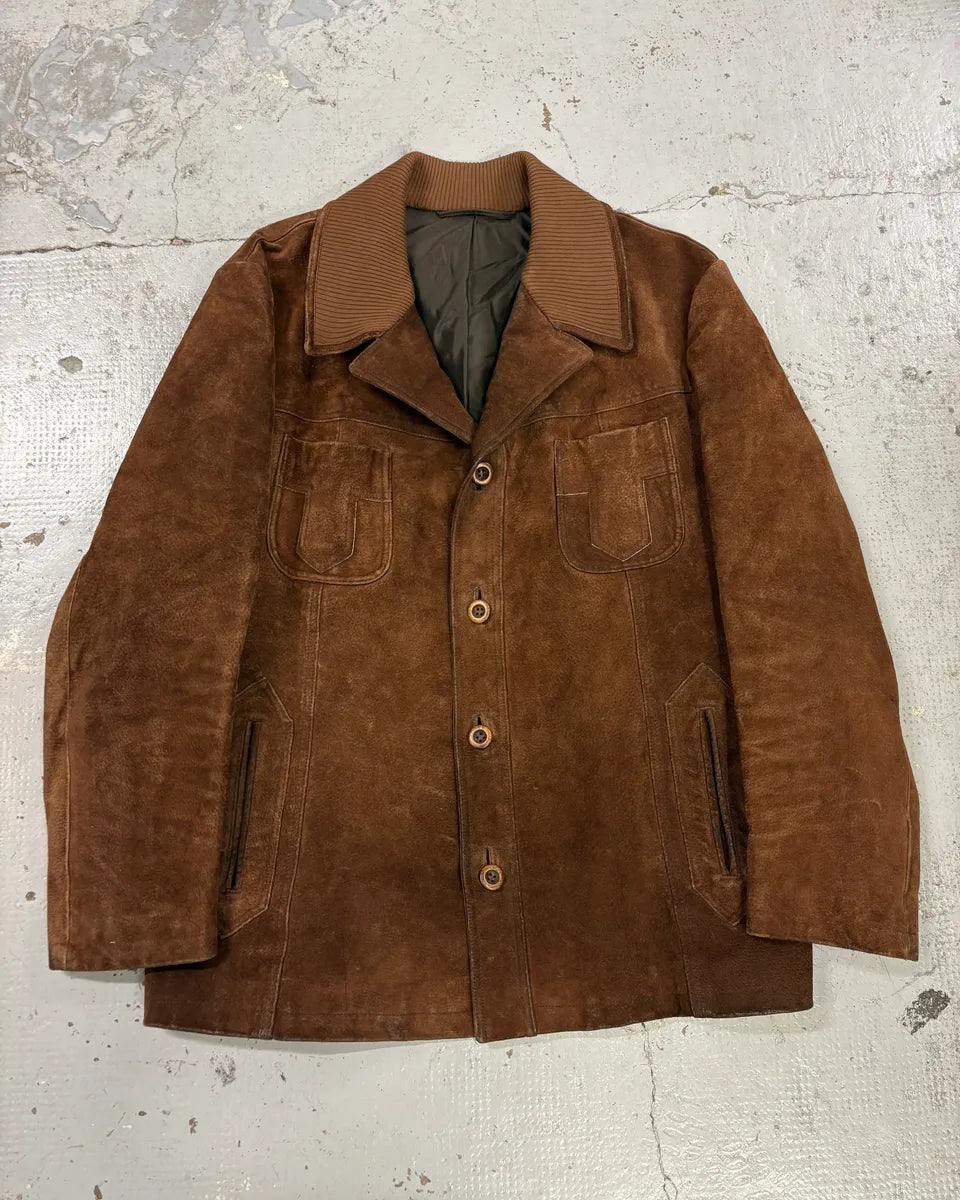 2000s Alexander McQueen Brown Multi-Pocket Suede Leather Jacket hADpXcf 0