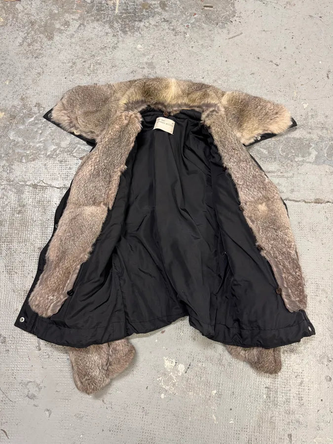 2000s Alexander McQueen Fur Puffer Black Jacket JiSbloJ 3
