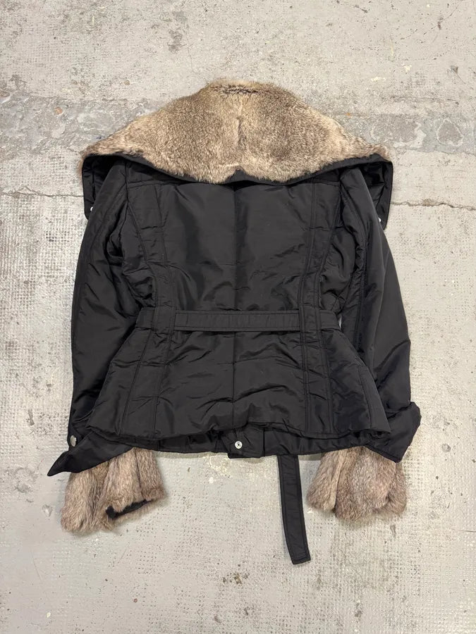 2000s Alexander McQueen Fur Puffer Black Jacket JiSbloJ 4