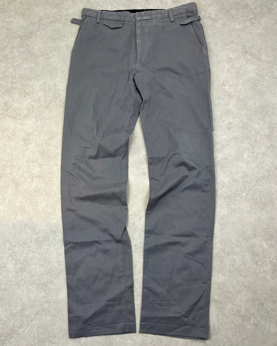 2010s Alexander McQueen Grey Side Belt Strap Pants cotUlsQ 0