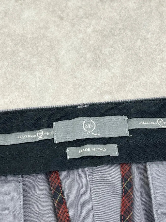 2010s Alexander McQueen Grey Side Belt Strap Pants cotUlsQ 9