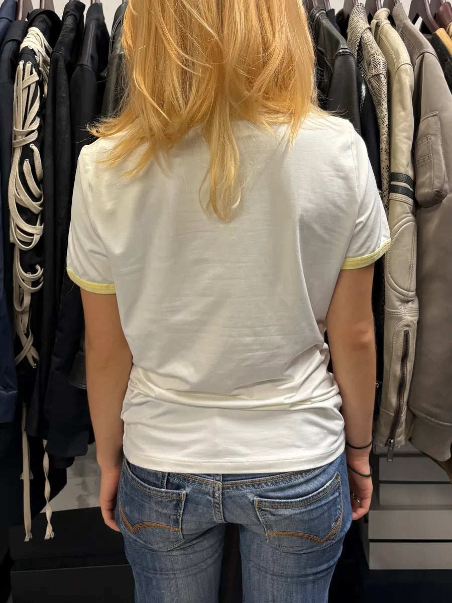 2000s Andrew Mackenzie Sexy Bodybuilder Propaganda White & Yellow T-Shirt JdUpiwZ 2