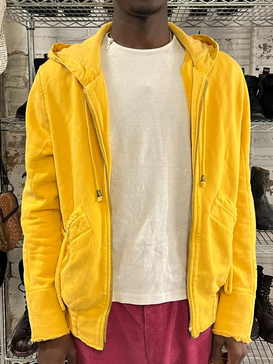 2000s Andrew Mackenzie Yellow Loveless Studded Back Zip-up Hoodie lQbEAFa 1