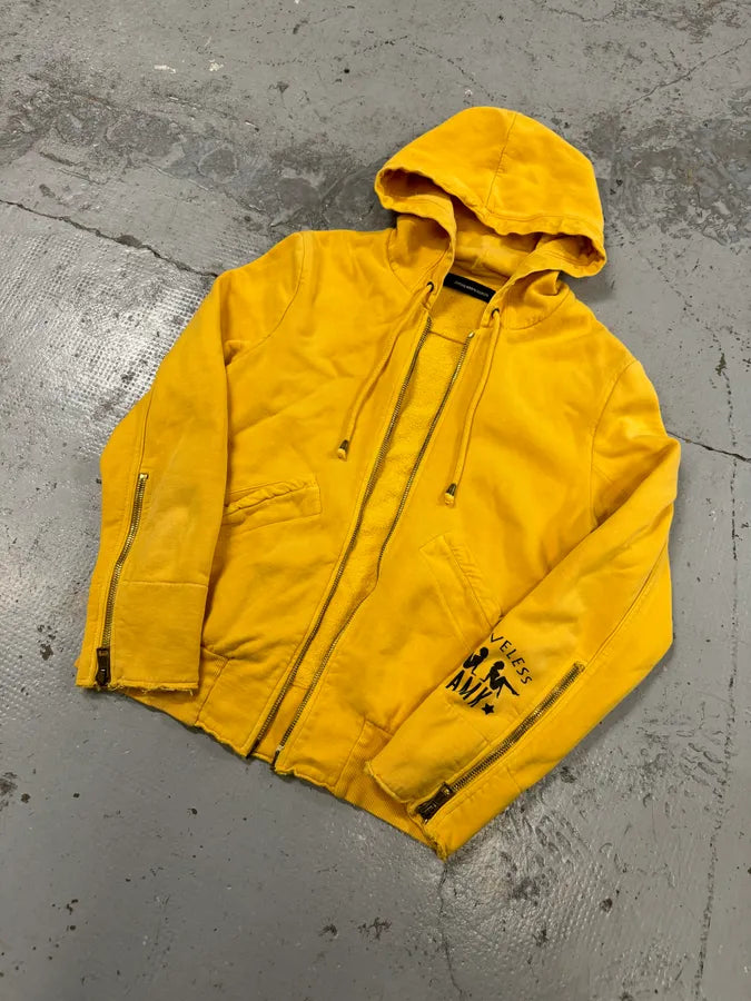 2000s Andrew Mackenzie Yellow Loveless Studded Back Zip-up Hoodie lQbEAFa 3