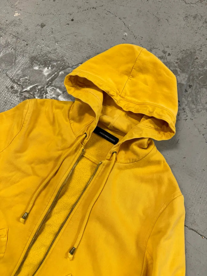 2000s Andrew Mackenzie Yellow Loveless Studded Back Zip-up Hoodie lQbEAFa 4