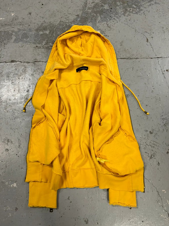 2000s Andrew Mackenzie Yellow Loveless Studded Back Zip-up Hoodie lQbEAFa 8