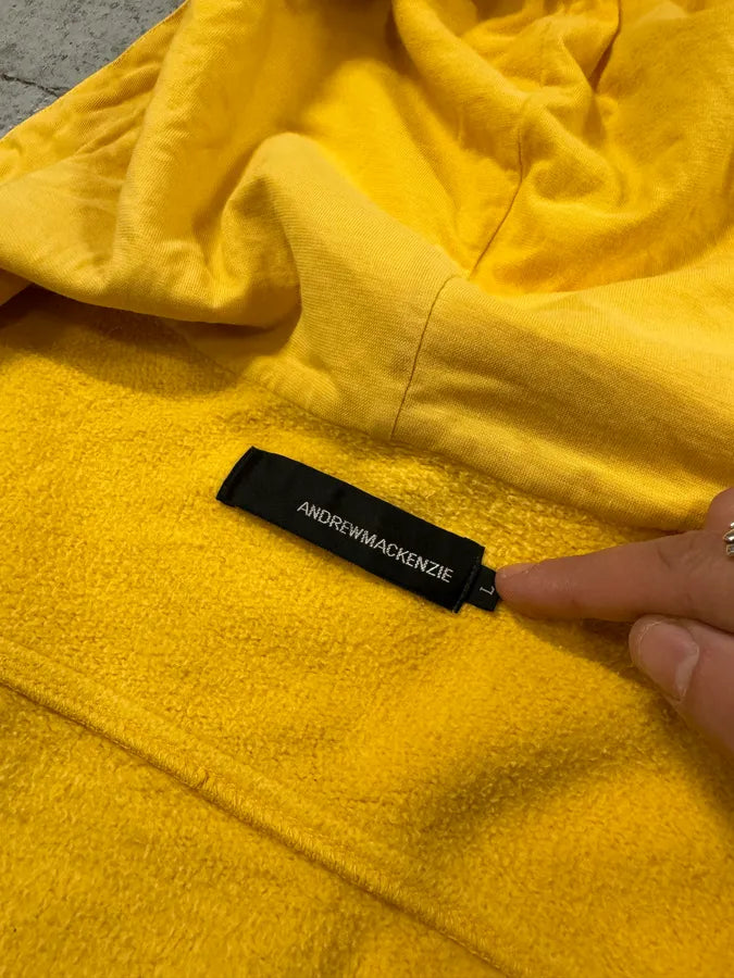 2000s Andrew Mackenzie Yellow Loveless Studded Back Zip-up Hoodie lQbEAFa 9