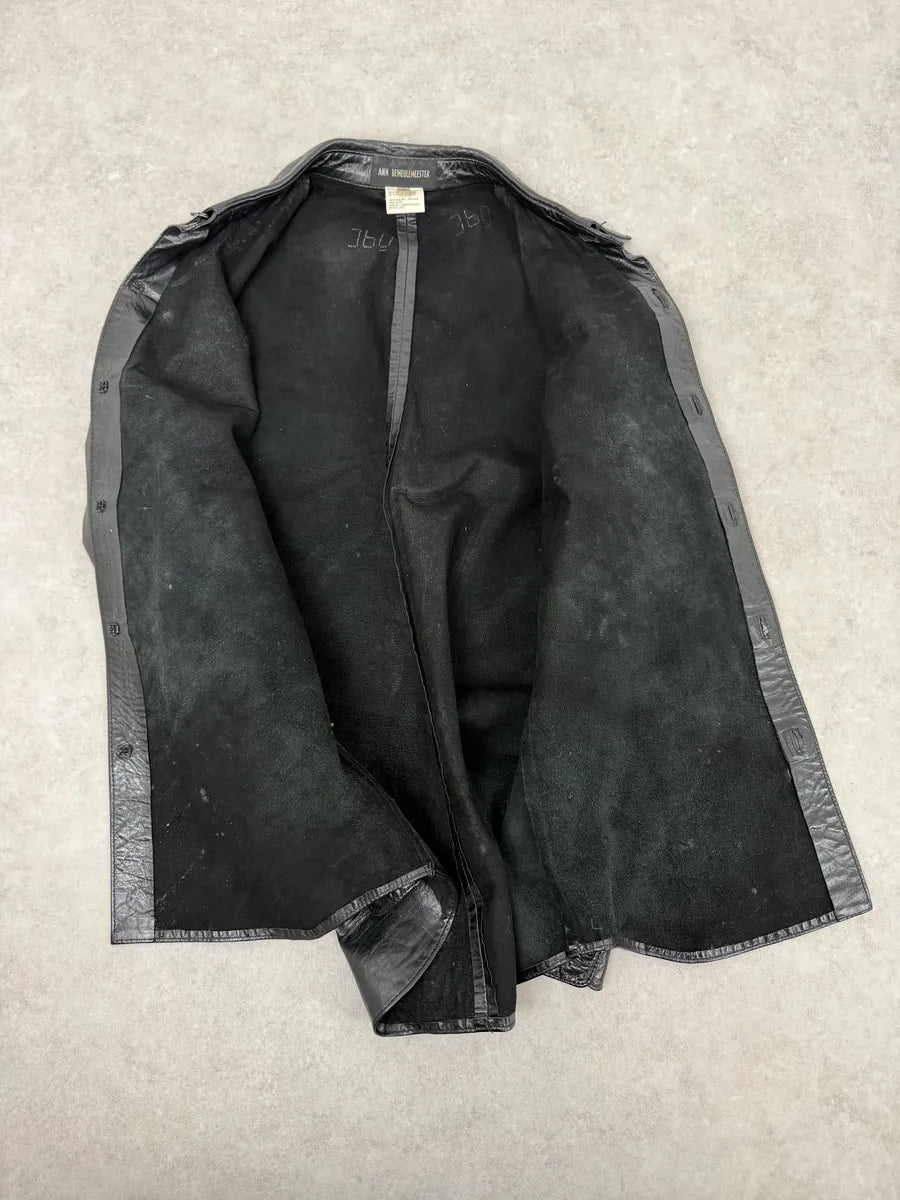 2000s Ann Demeulemeester Premium Black Lamb Leather Shirt Jacket FALPOkn 5