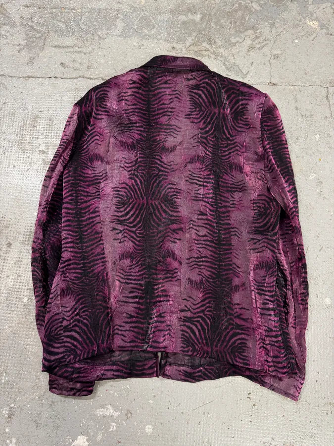 2000s Anna Gatta Evil Purple Tiger Shirt & Skirt Set (L/XL) QbnsPMf 7