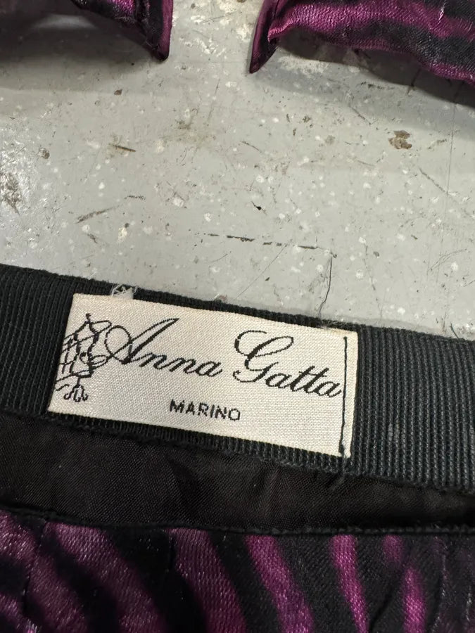 2000s Anna Gatta Evil Purple Tiger Shirt & Skirt Set (L/XL) QbnsPMf 8