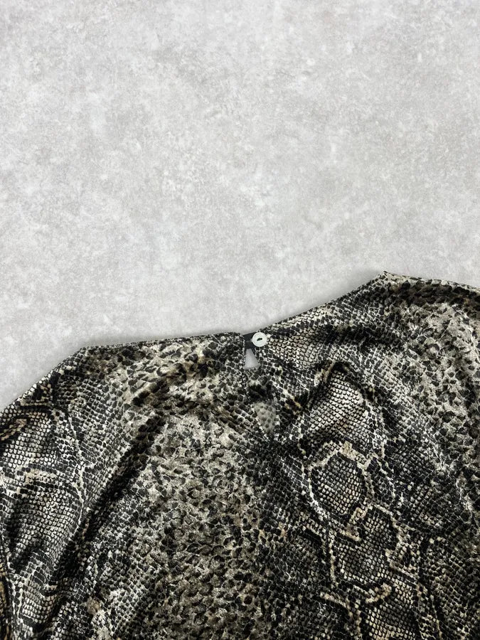 2000s Anne Fontaine Grey Snakeskin Effect Longsleeves eTRTPyj 6