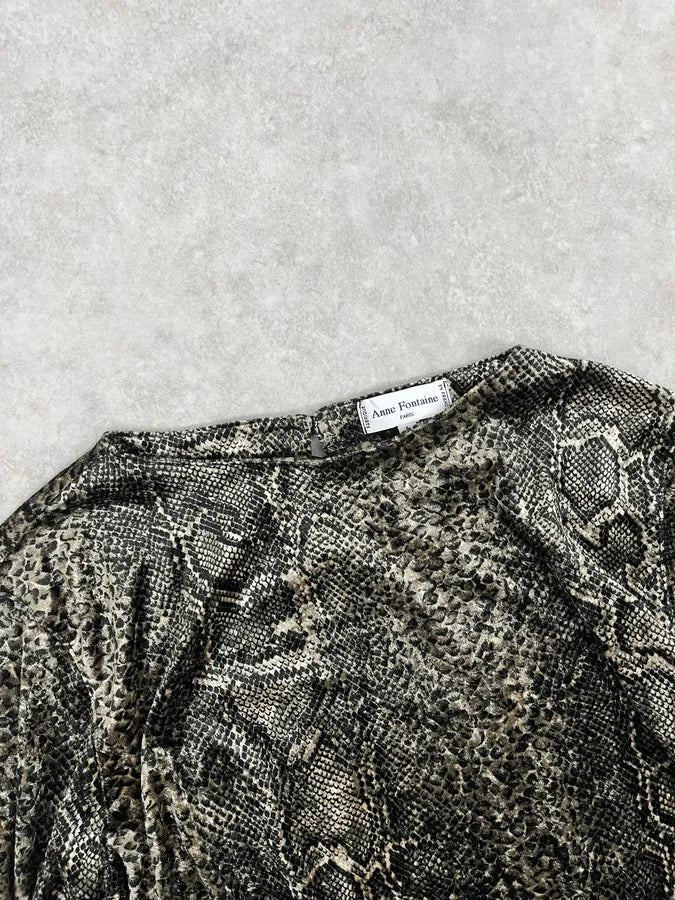 2000s Anne Fontaine Grey Snakeskin Effect Longsleeves eTRTPyj 4