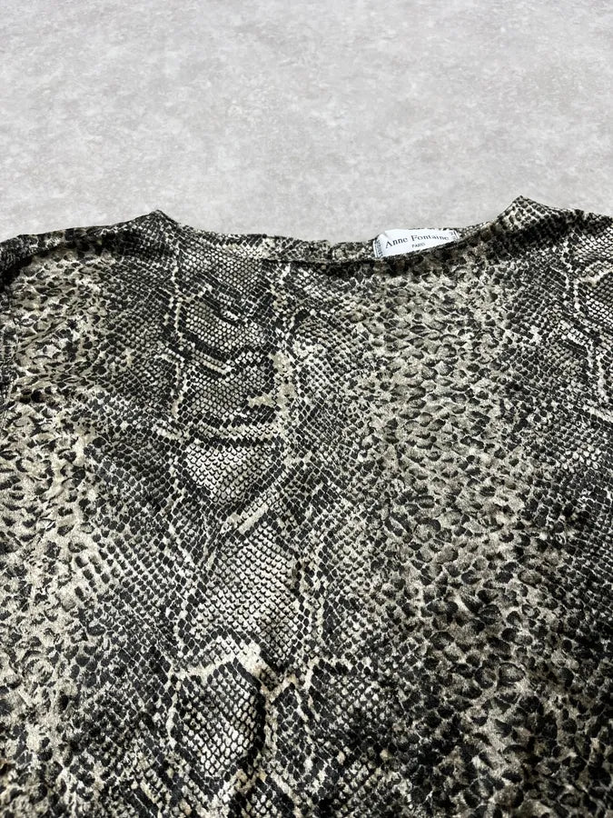 2000s Anne Fontaine Grey Snakeskin Effect Longsleeves eTRTPyj 7