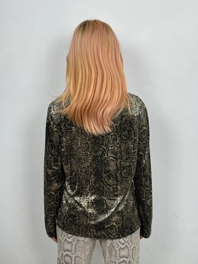 2000s Anne Fontaine Grey Snakeskin Effect Longsleeves eTRTPyj 1