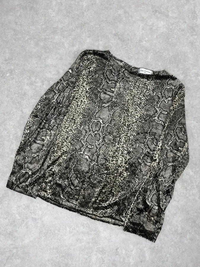 2000s Anne Fontaine Grey Snakeskin Effect Longsleeves eTRTPyj 3