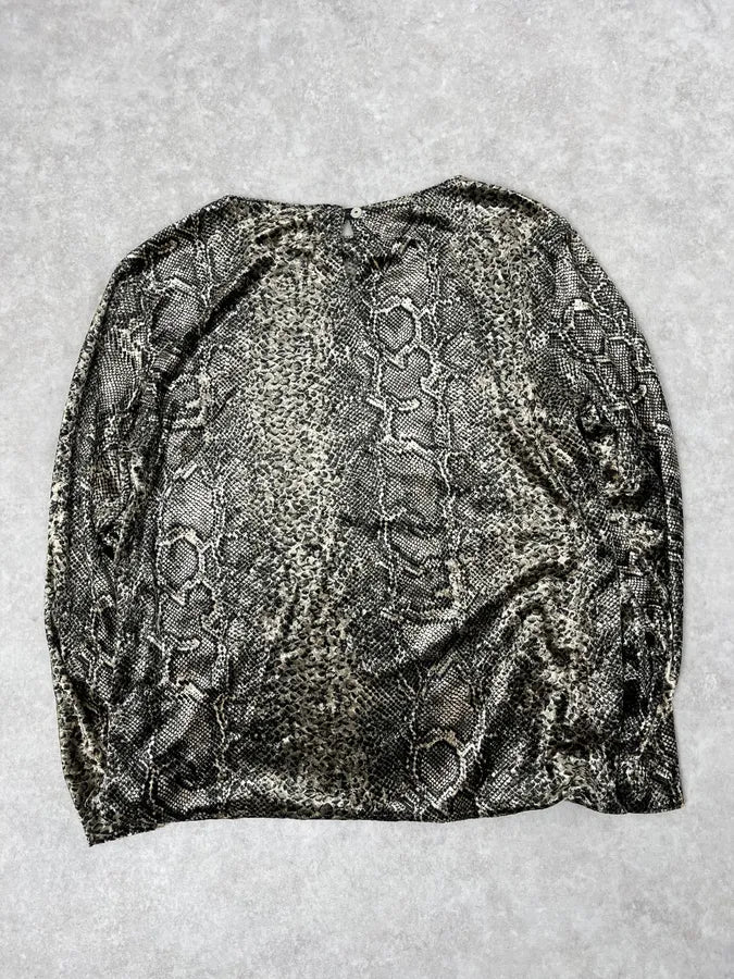 2000s Anne Fontaine Grey Snakeskin Effect Longsleeves eTRTPyj 5