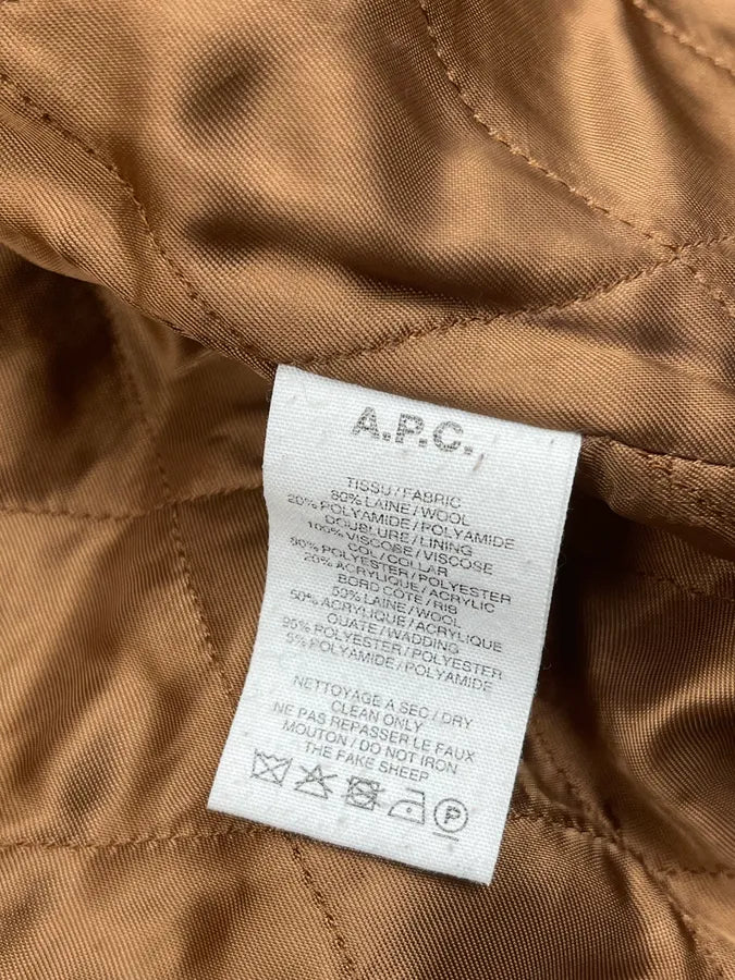 2010s A.P.C. Camel Wool Aviator Shearling Jacket dgiNPXn 9