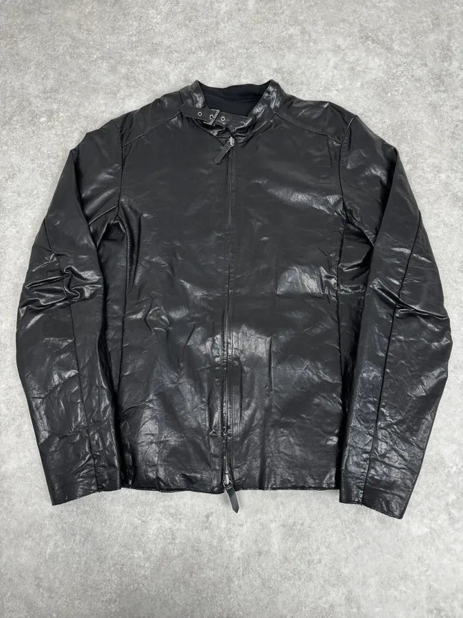 2000s Archive Black Avant-Garde Leather Jacket kvxyemM 0