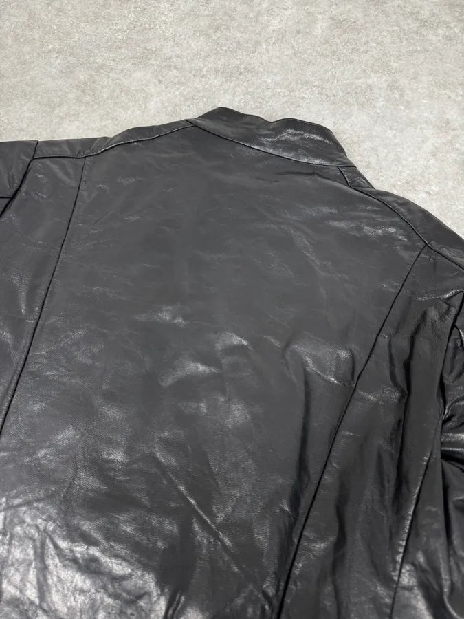 2000s Archive Black Avant-Garde Leather Jacket kvxyemM 5
