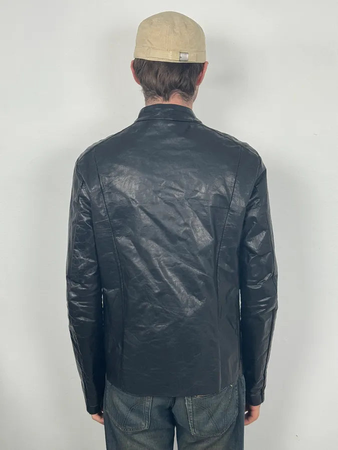 2000s Archive Black Avant-Garde Leather Jacket kvxyemM 2