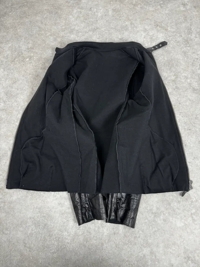 2000s Archive Black Avant-Garde Leather Jacket kvxyemM 6