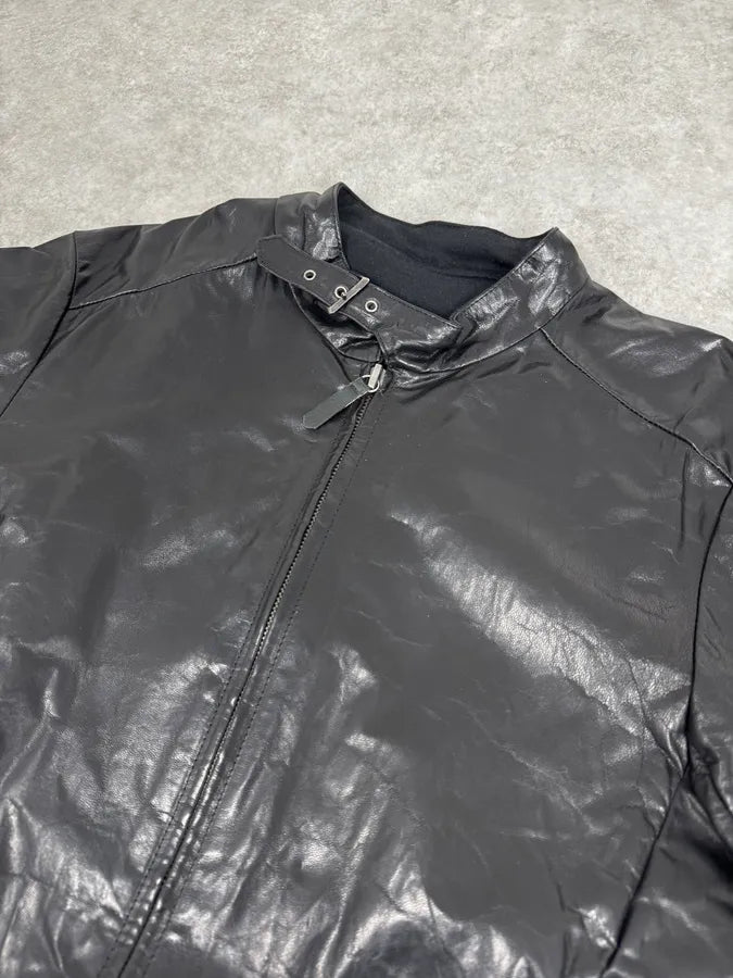 2000s Archive Black Avant-Garde Leather Jacket kvxyemM 4