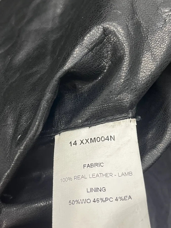 2000s Archive Black Leather Avant-Garde Jacket yjQBrVk 10