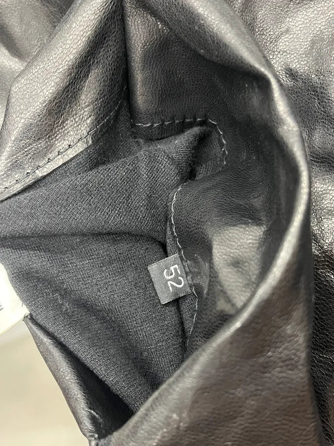 2000s Archive Black Leather Avant-Garde Jacket yjQBrVk 12
