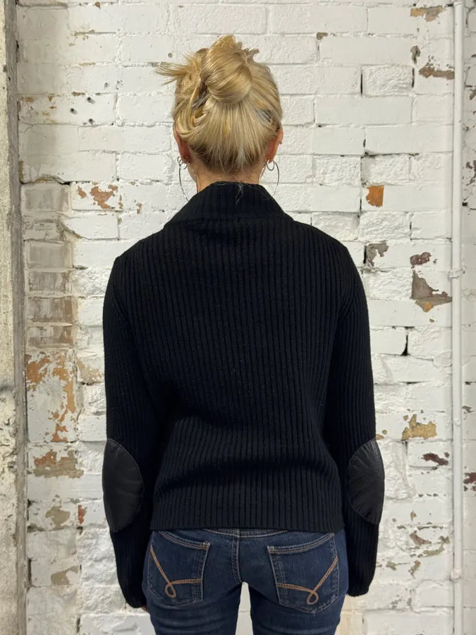 2000s Archive Black Wool Zip-up Pony Hair Sweater SoaNdqi 1